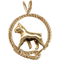 Boston Terrier Solid 14K Gold  Leash Pendant