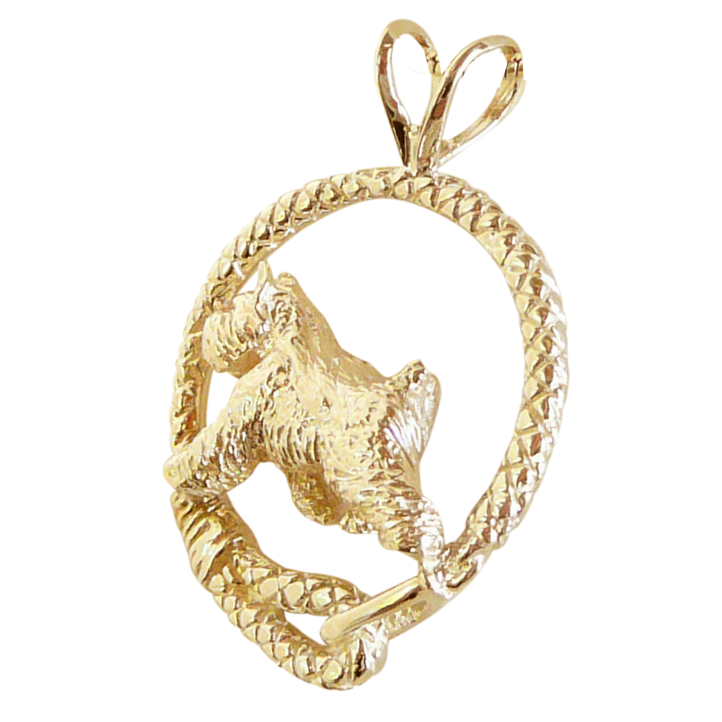 Bouvier des Flandres Solid 14K Gold  Leash Pendant