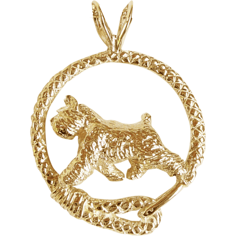 Bouvier des Flandres Solid 14K Gold  Leash Pendant