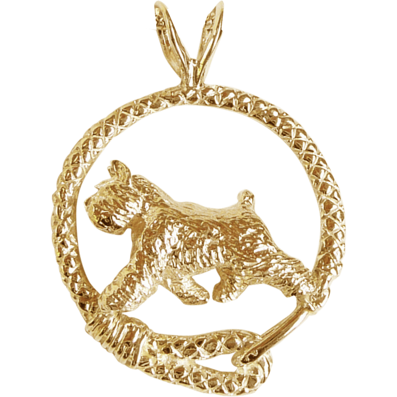 Bouvier des Flandres Solid 14K Gold  Leash Pendant