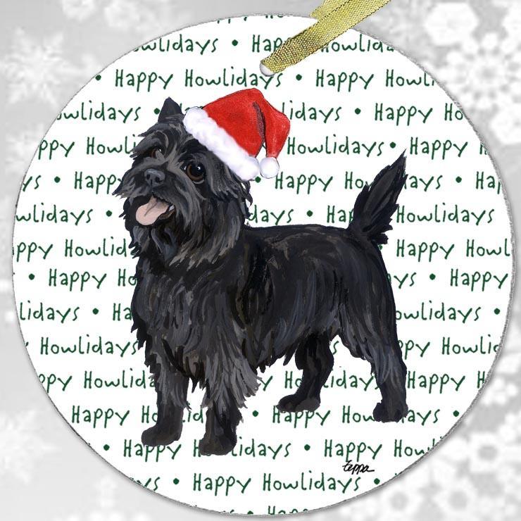Cairn Terrier, Black "Happy Howlidays" Ornament