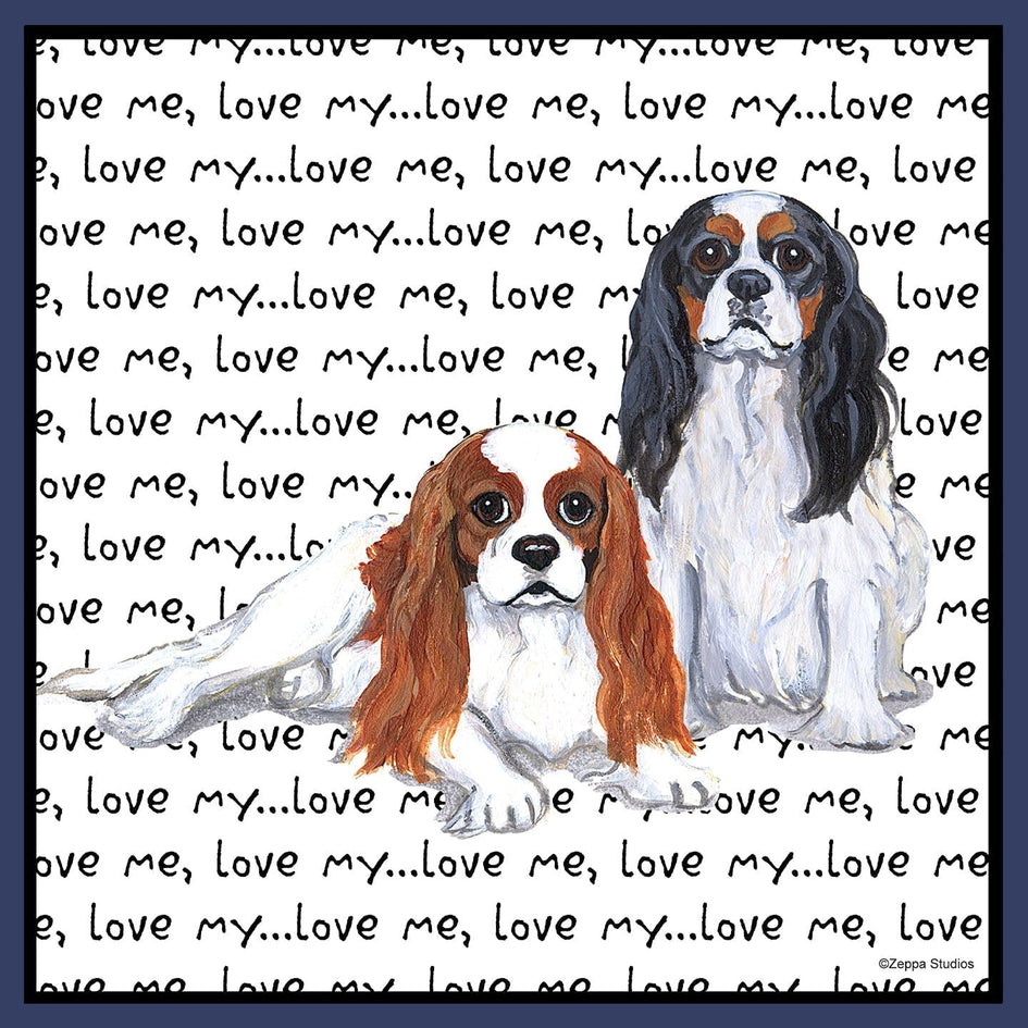 Cavalier King Charles Spaniel Love Text - Adult Unisex Crewneck Sweatshirt