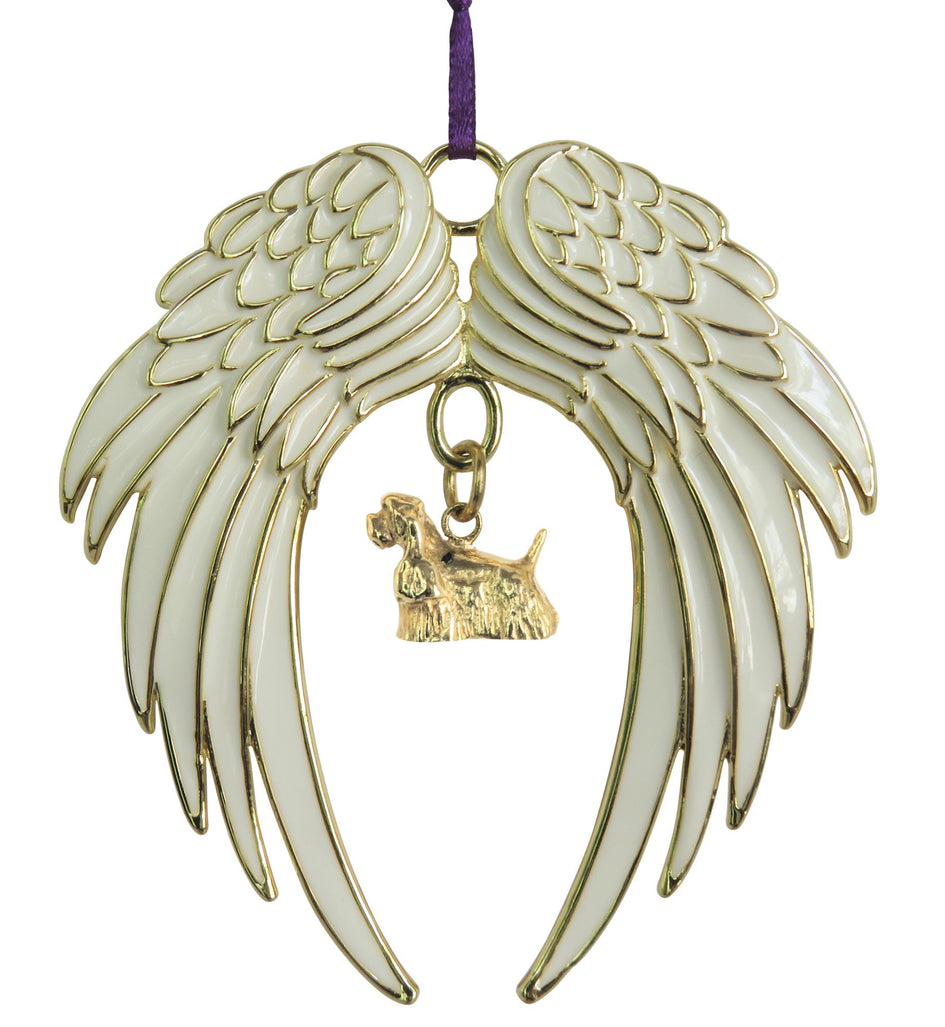 Cocker Spaniel Gold Plated Holiday Angel Wing Ornament