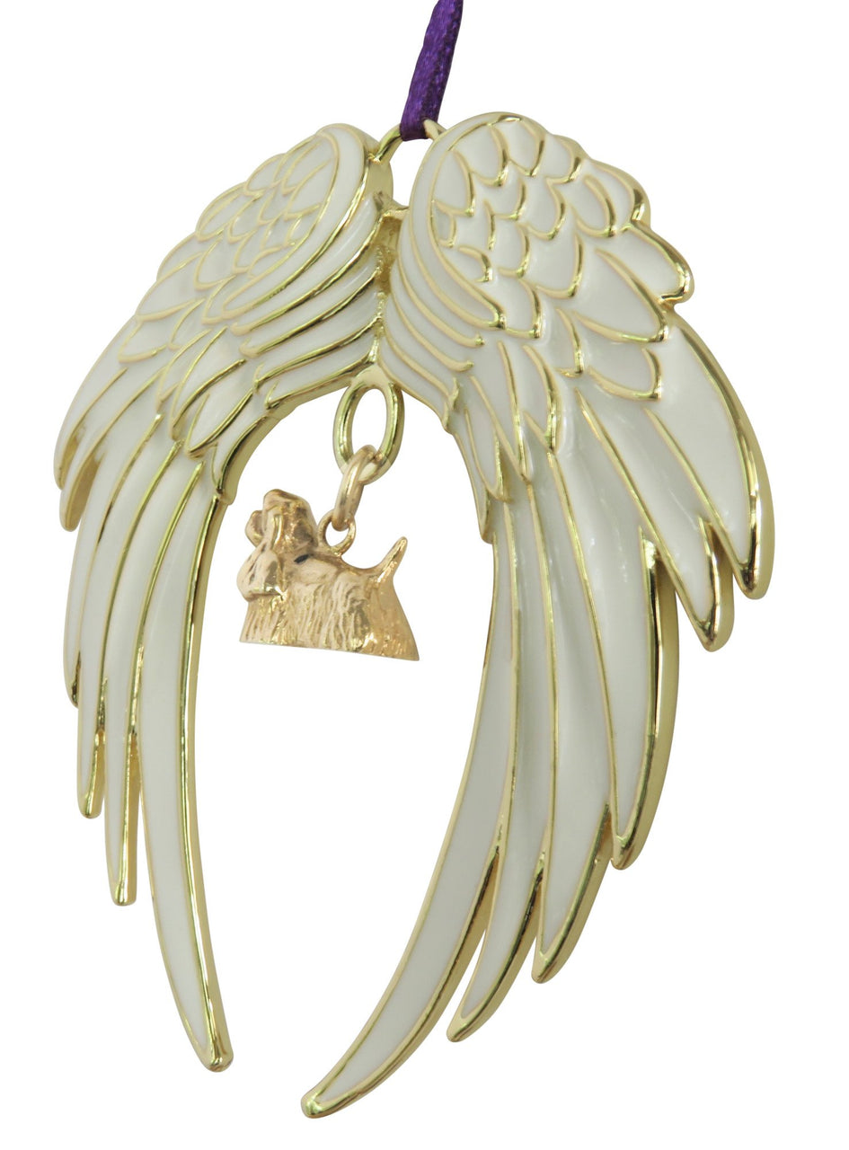 Cocker Spaniel Gold Plated Holiday Angel Wing Ornament