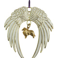 Collie Gold Plated Holiday Angel Wing Ornament