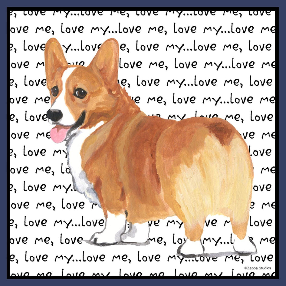 Corgi Love Text - Adult Unisex Crewneck Sweatshirt