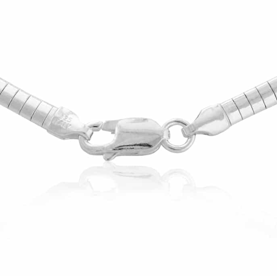 Sterling Silver 3mm Omega Chain