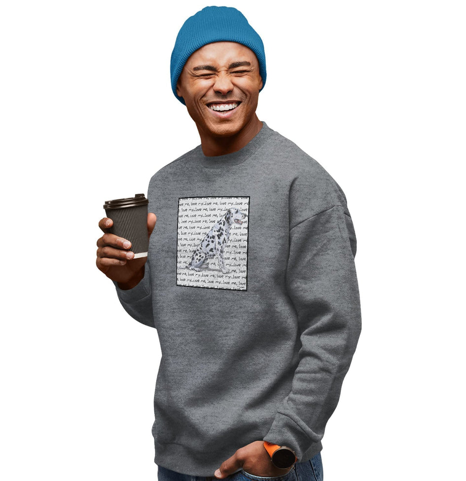 Dalmatian Love Text - Adult Unisex Crewneck Sweatshirt