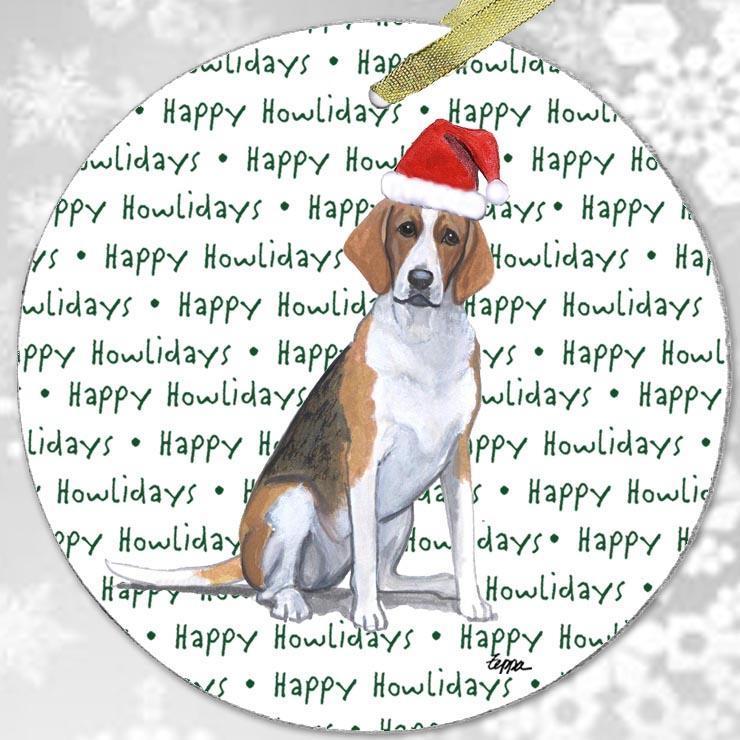 American Foxhound "Happy Howlidays" Ornament