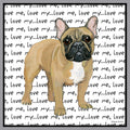 Fawn French Bulldog Love Text - Adult Unisex Crewneck Sweatshirt