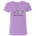 Give a Dog a Bone - Ladies T-Shirt V-Neck