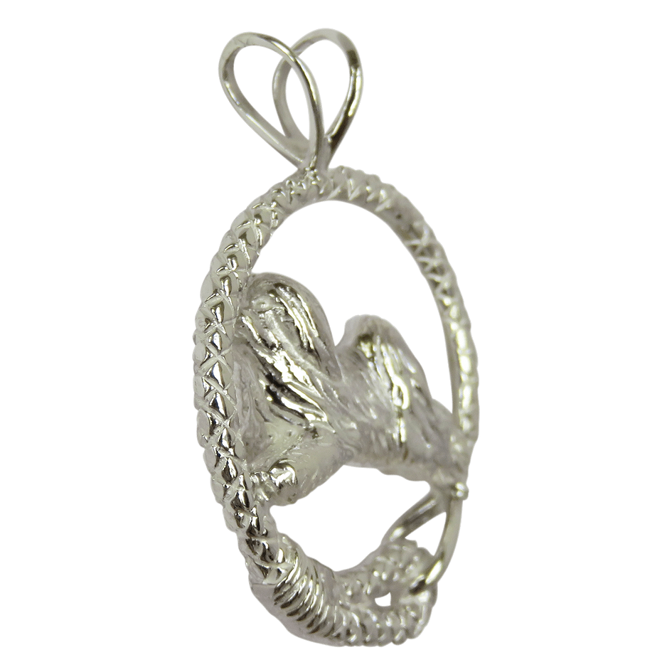 Havanese in Solid Sterling Silver Leash Pendant