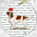 Irish Red and White Setter "Happy Howlidays" Ornament