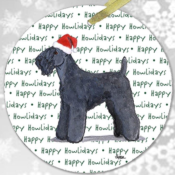 Kerry Blue Terrier "Happy Howlidays" Ornament