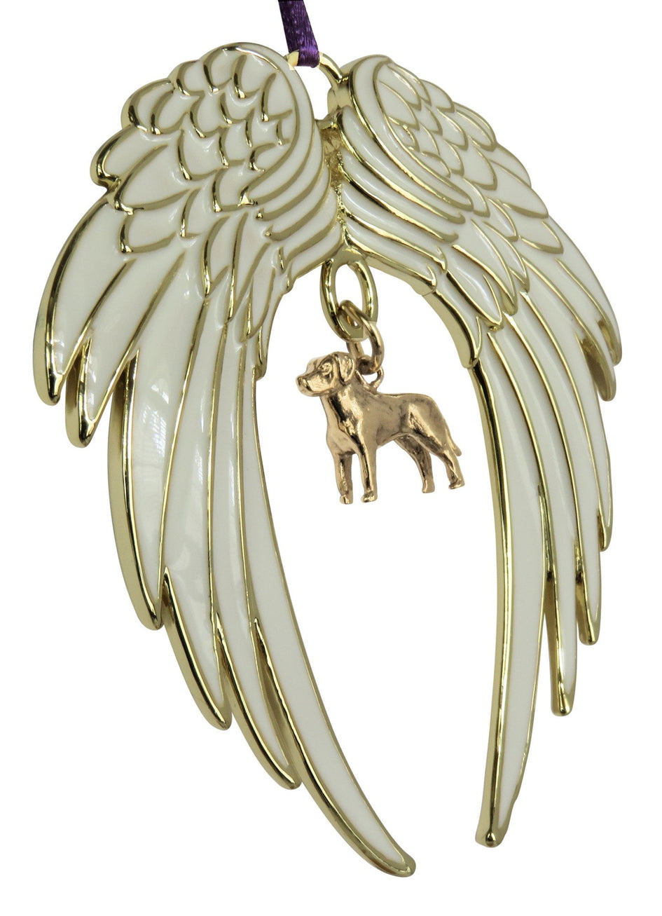Labrador Retriever Gold Plated Holiday Angel Wing Ornament