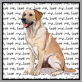 Yellow Labrador Retriever Love Text - Adult Unisex Hoodie Sweatshirt