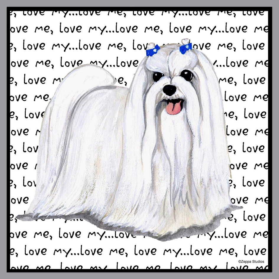 Maltese Love Text - Adult Unisex Crewneck Sweatshirt