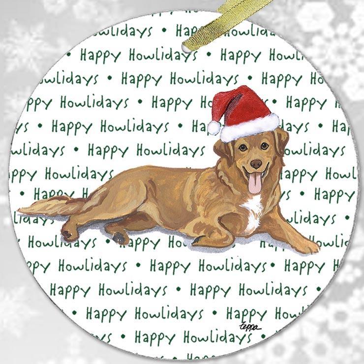 Nova Scotia Duck Tolling Retriever "Happy Howlidays" Ornament