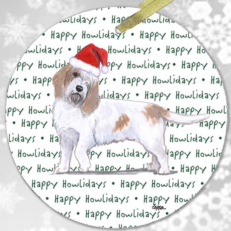 Petit Basset Griffon Vendeen "Happy Howlidays" Ornament