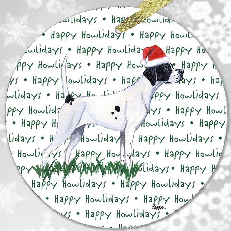 Pointer "Happy Howlidays" Ornament