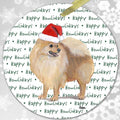 Pomeranian, Red "Happy Howlidays" Ornament