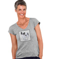 Tri-Color Papillon Love Text - Women's V-Neck T-Shirt