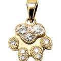 Solid 14K Gold Dog Paw Pave Pendant with Hand-Set Diamonds