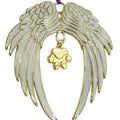 Dog Paw Gold Plated Holiday Angel Wing Ornament