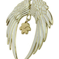 Dog Paw Gold Plated Holiday Angel Wing Ornament