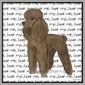 Brown Poodle Love Text - Women's V-Neck T-Shirt