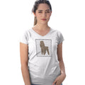 Brown Poodle Love Text - Women's V-Neck T-Shirt