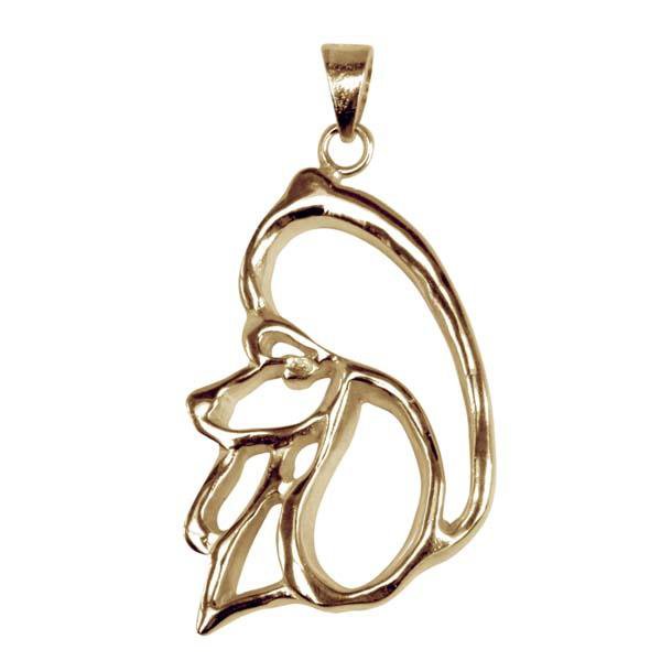 Poodle 14K Gold Cut Out Pendant