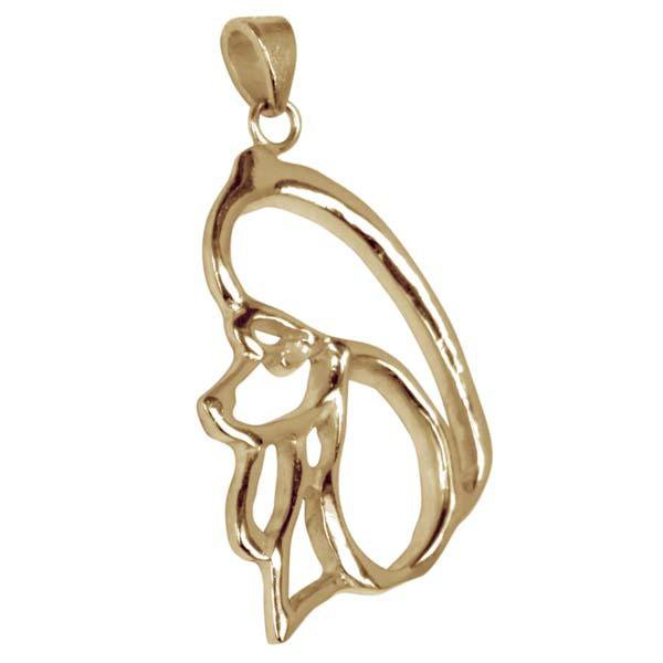 Poodle 14K Gold Cut Out Pendant