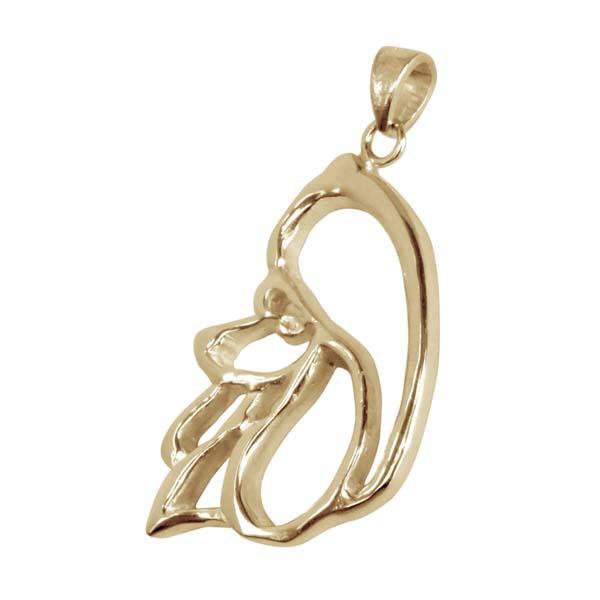 Poodle 14K Gold Cut Out Pendant