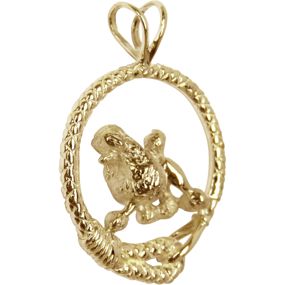Solid 14K Gold Poodle Leash Pendant