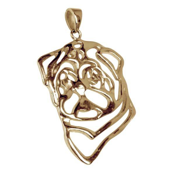Pug 14K Gold Cut Out Pendant