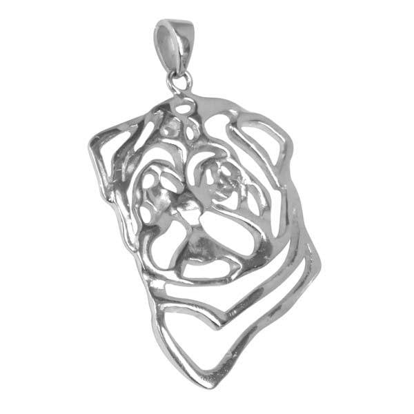 Pug Sterling Silver Cut Out Pendants
