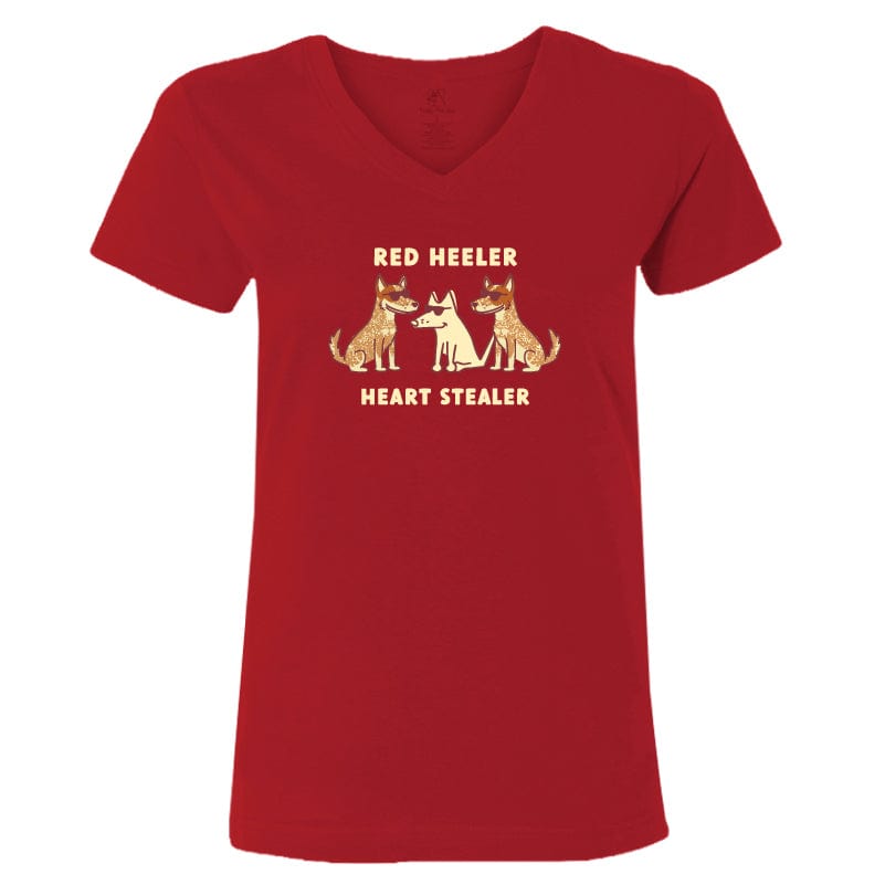 Red Heeler Heart Stealer - Ladies T-Shirt V-Neck