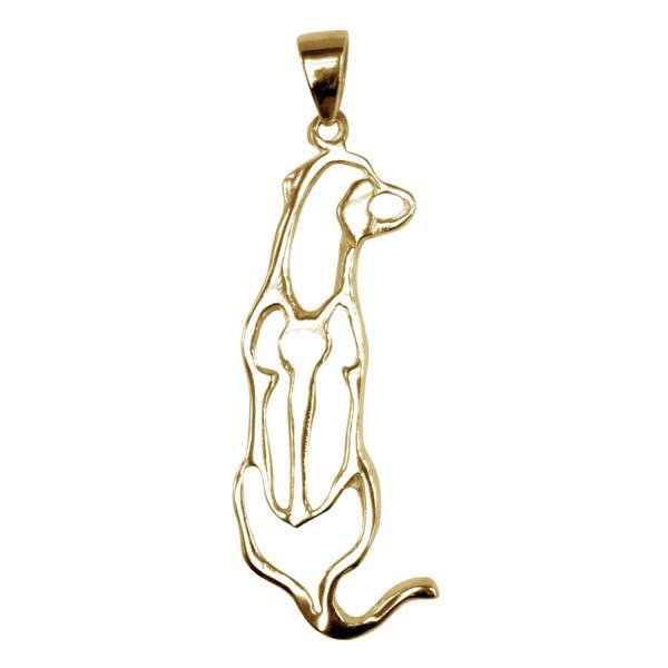 Rhodesian Ridgeback 14K Gold Cut Out Pendant