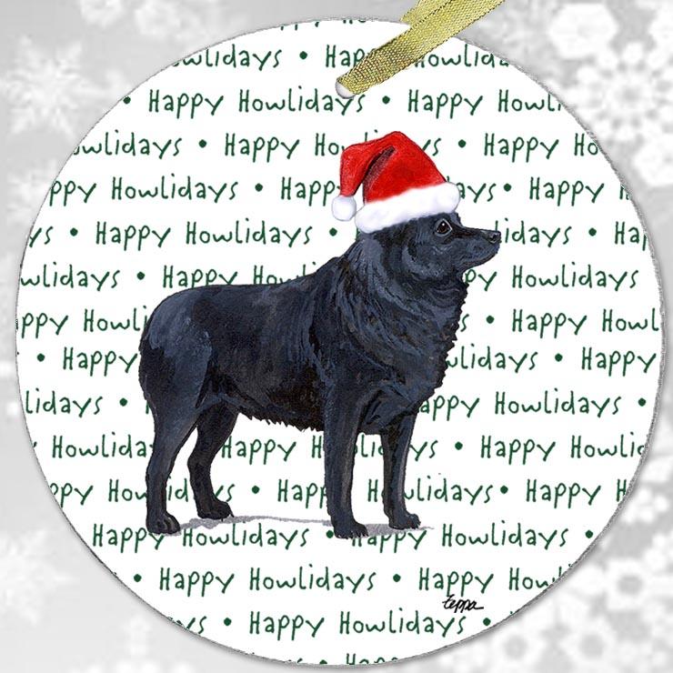 Schipperke "Happy Howlidays" Ornament