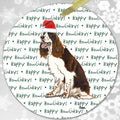 English Springer Spaniel, Liver and White "Happy Howlidays" Ornament