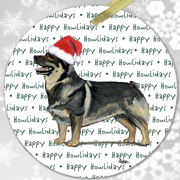Swedish Vallhund "Happy Howlidays" Ornament
