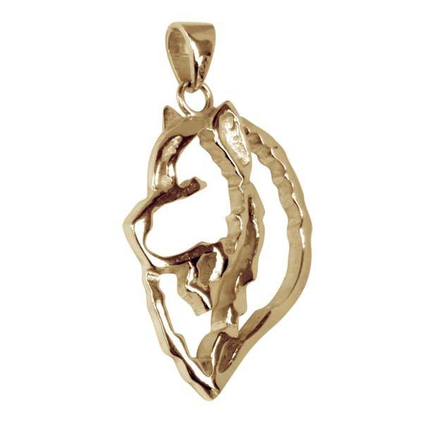 Samoyed 14K Gold Cut Out Pendant