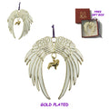 Shetland Sheepdog Gold Plated Holiday Angel Wing Ornament