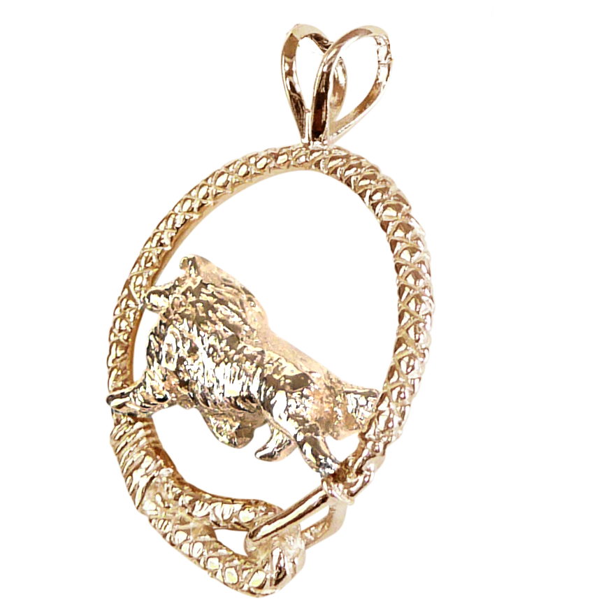 Solid 14K Gold Shetland Sheepdog Leash Pendant