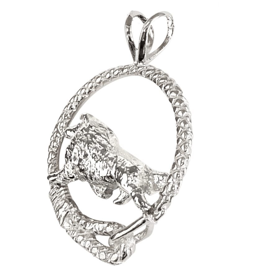 Shetland Sheepdog in Solid Sterling Silver Leash Pendant