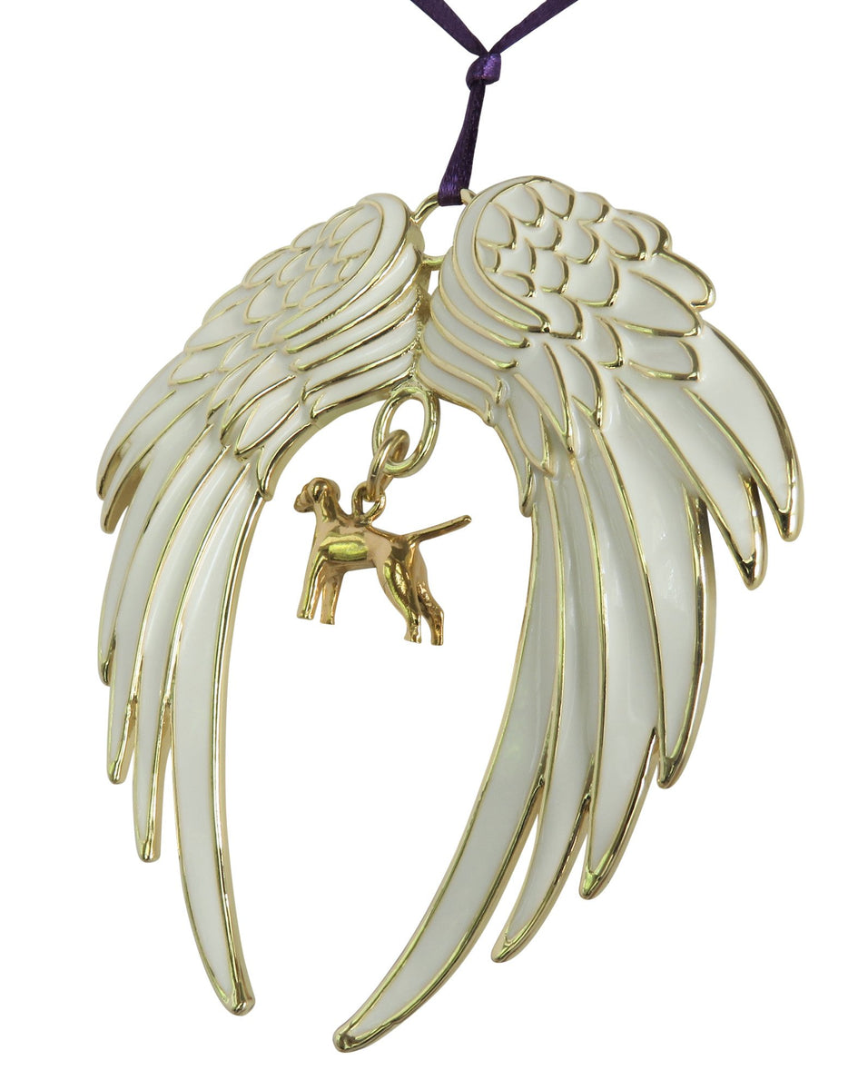 Vizsla Gold Plated Holiday Angel Wing Ornament