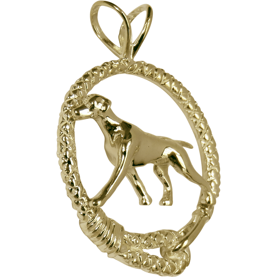 Solid 14K Gold Vizsla Leash Pendant