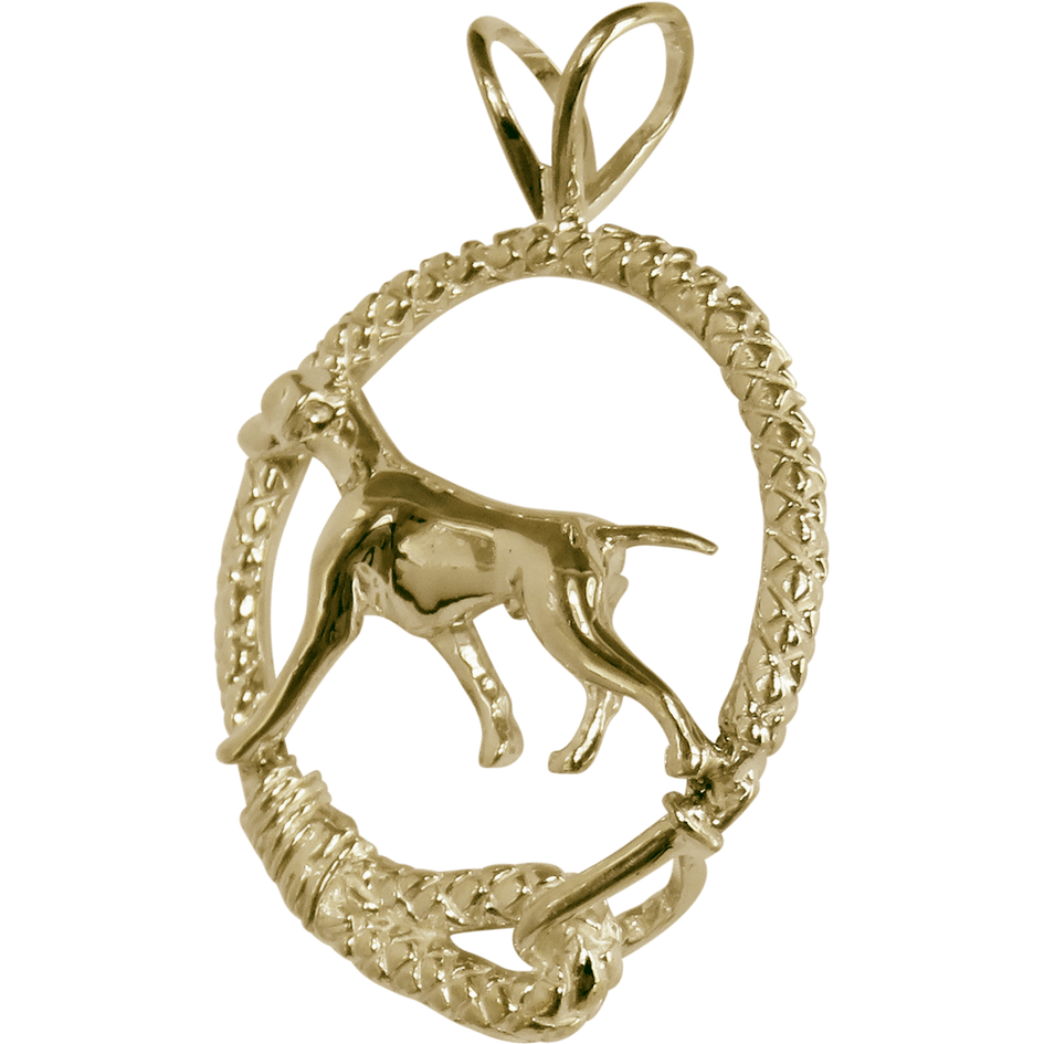 Solid 14K Gold Vizsla Leash Pendant