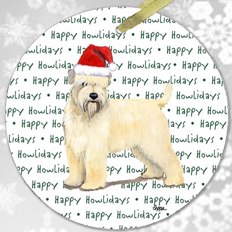Wheaten Terrier (Soft Coated) "Happy Howlidays" Ornament